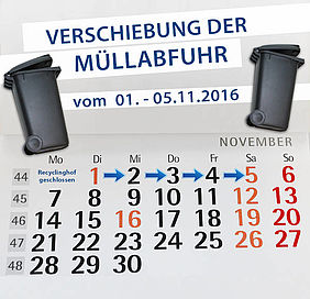 VERSCHIEBUNG DER MÜLLABFUHR
