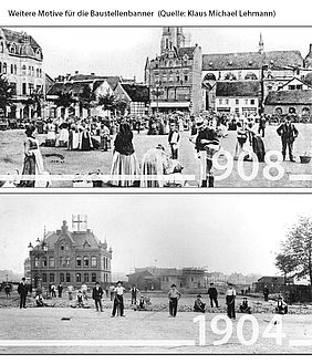 DIE NEUEN BAUSTELLENBANNER AM MARKTPLATZ