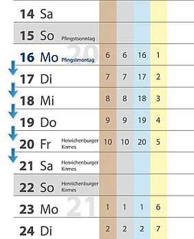 VERSCHIEBUNG DER ABFUHRTERMINE AN PFINGSTEN // 16. - 21. MAI 2016